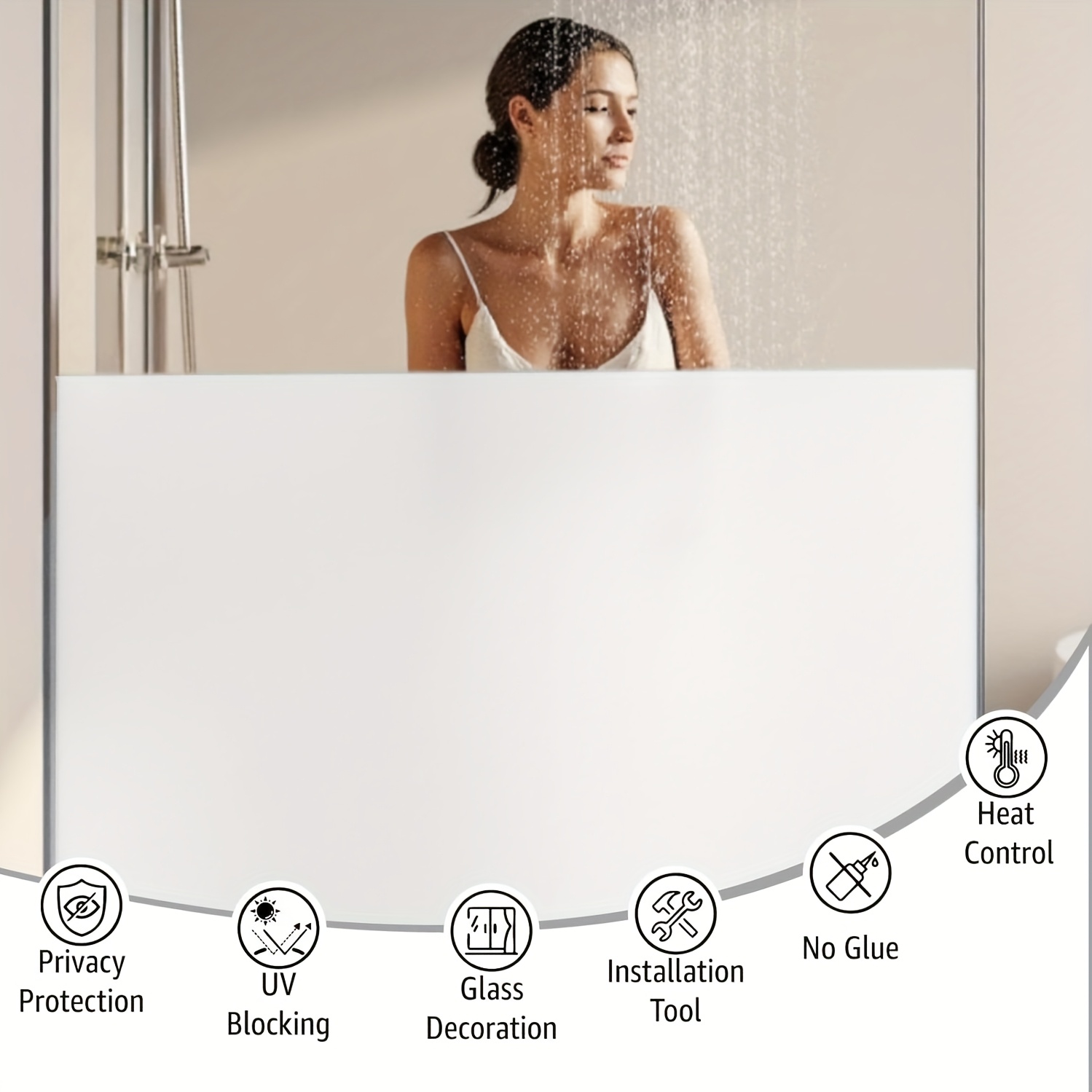 Privacy Screen Protector - Película de Privacidad para Ventanas Blanca
